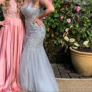 Colors Dress Silver Sparkle Prom Dress